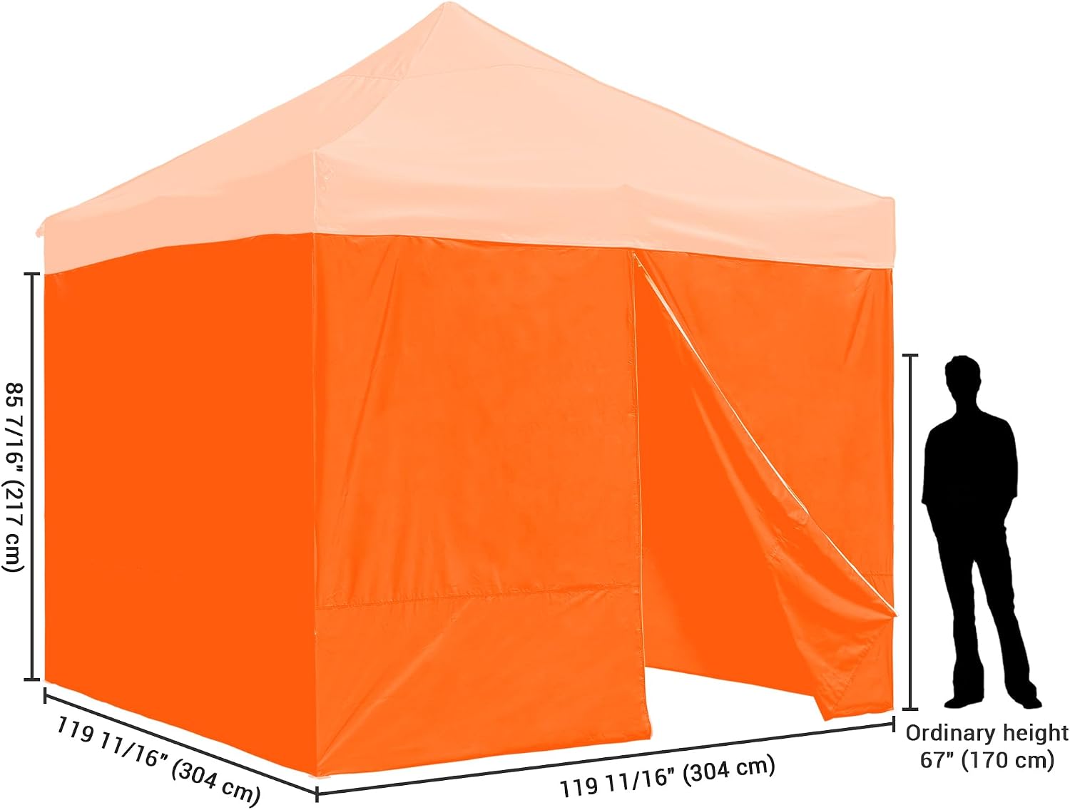 InstaHibit 4 Pack Side Wall for 10x10 Ft EZ Pop Up Canopy Tent UV50+ Zipper 550D (Sidewall Only)
