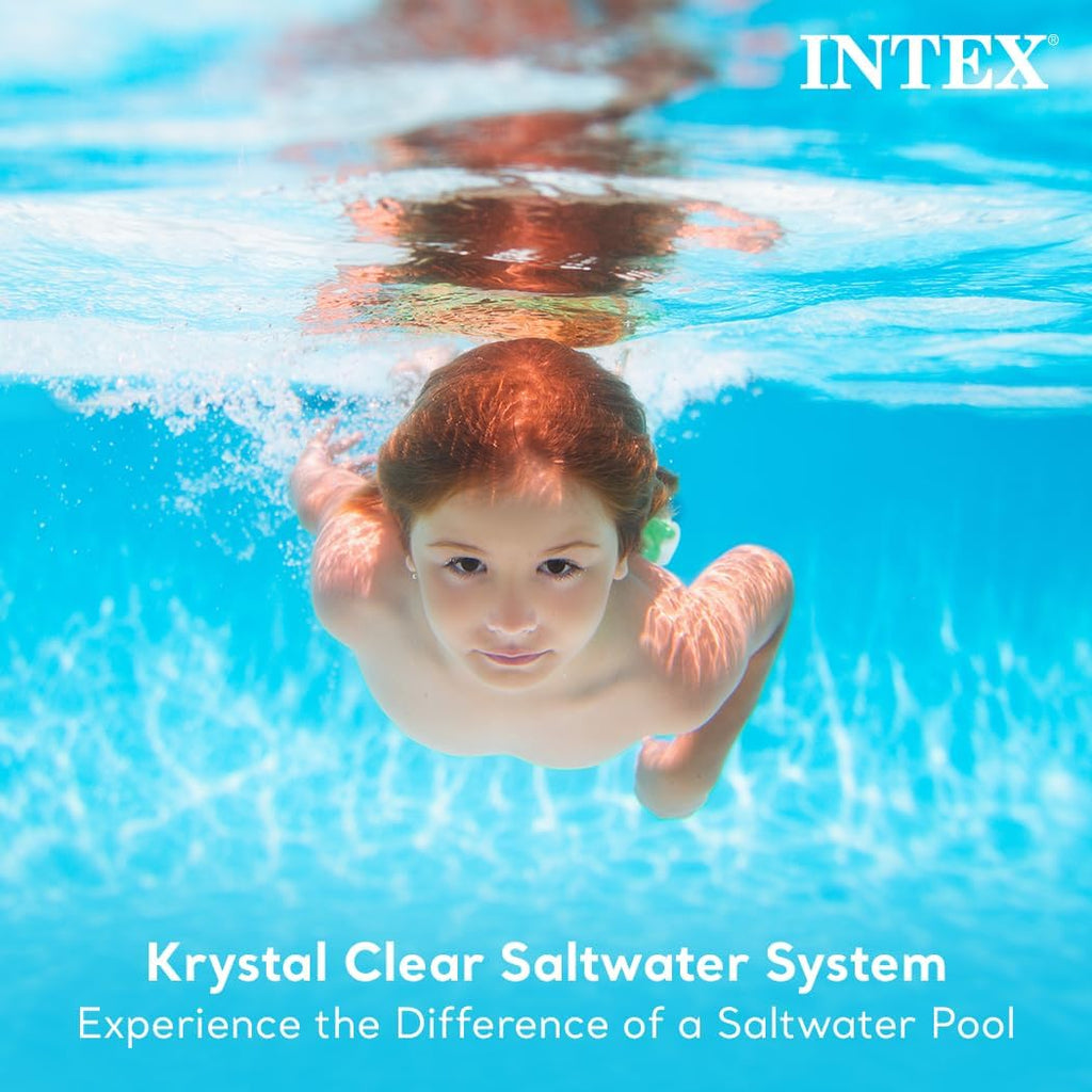 Intex 3000 GPH Sand Filter Pump with Built-In Timer and Krystal Clear Saltwater System Maintenance Set for Above Ground Outdoor Swimming Pools