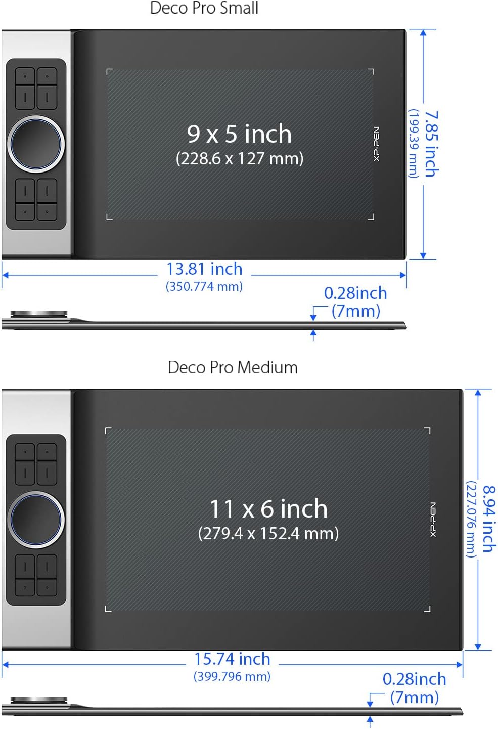 XPPen Deco Pro MW Bluetooth Drawing Tablets 11 Inches Wireless Drawing Tablets 8 Customizable ExpressKeys Art Tablet with 2 Dial Wheels Pen Tablet for Drawing, Painting and Remote Learning