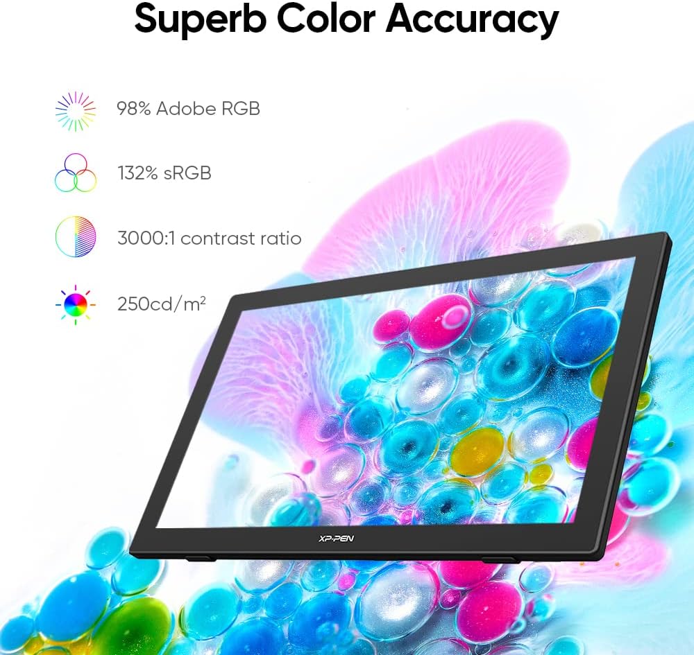 XPPen Artist24 FHD Drawing Tablet with Screen - 23.8' Drawing Monitor Full-Laminated Pen Display with 8192 Pressure Levels and Battery-Free Pen, Adjustable Stand for Digital Drawing and Animation