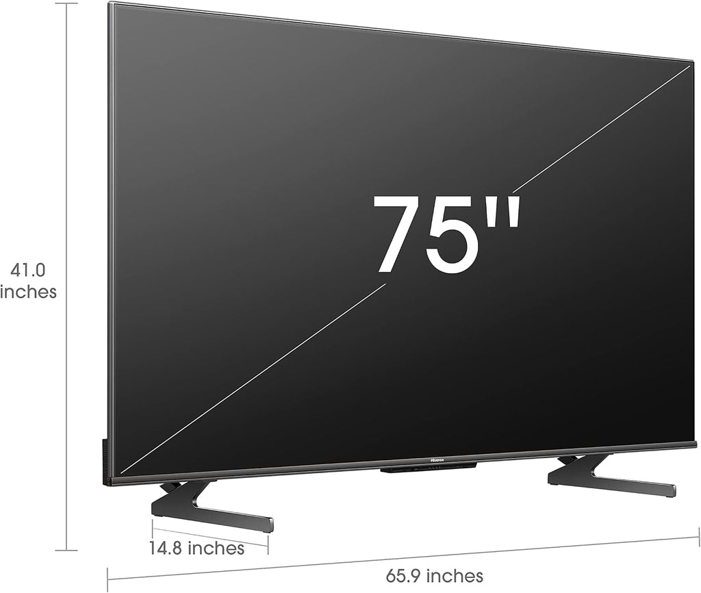 Hisense 75U8H QLED Series Quantum 4K ULED Mini-LED 75-Inch Class Google Smart TV (75U8H, 2022 Model), Black