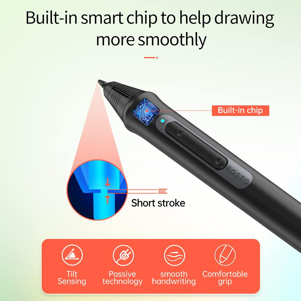 Mingzhe Drawing Tablet, 12HD-A H-IPS LCD Graphics Drawing Tablet Monitor 11.6 Inch Size 1366x768 Display 8192 Pressure Level with Interactive Stylus Pen and Tilt Function, USB-Powered Low Consumption