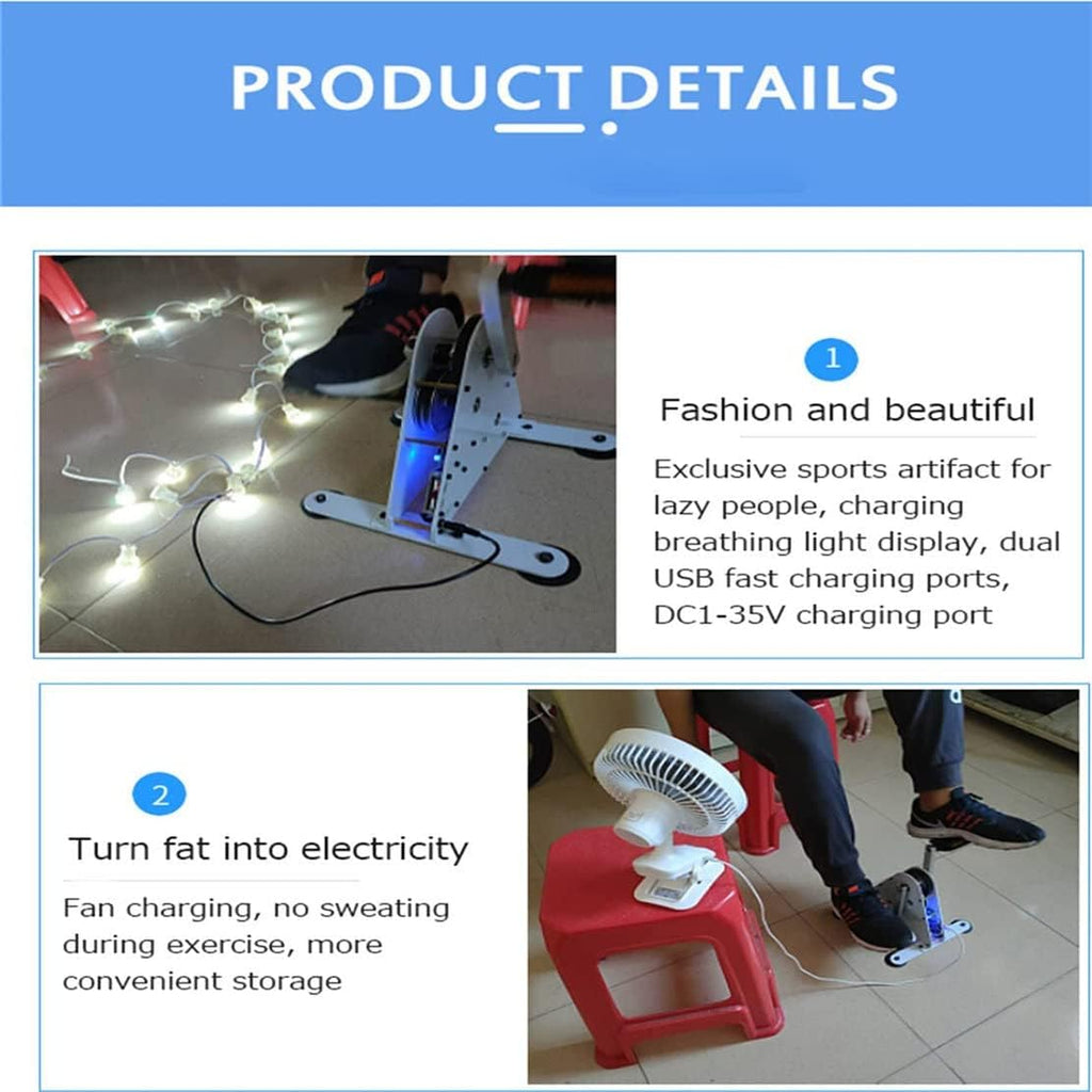 Hand Crank Generators 50W/100W Foot Pedal Power Generator Pedal Power Generator with USB Interface/DC1-35V Output Easy to Carry Bicycle Generator Charger