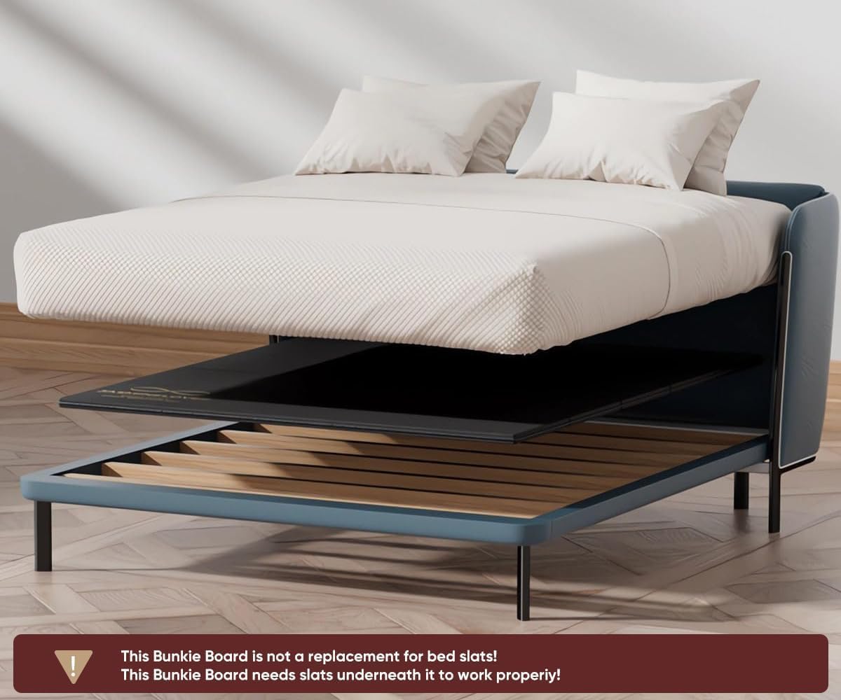 Bunkie Board Full Size 54x75- Heavy Duty Reinforced Wood Bed Boards for Under Mattress, Universal Sleeper Sofa Support Board with Anti-Sag Design for Metal Bed Frame, Platform Beds&Pull Out Couches