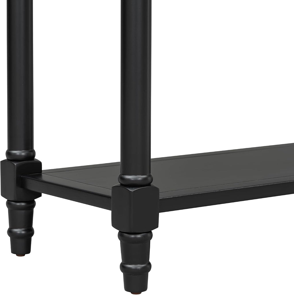 Knocbel Antique Entry Console Table with 2 Drawers & Bottom Open Shelf, Wood Sofa Tables for Entryway Hallway Living Room, 35.34' W x 13.8' D x 30.25' H, Black