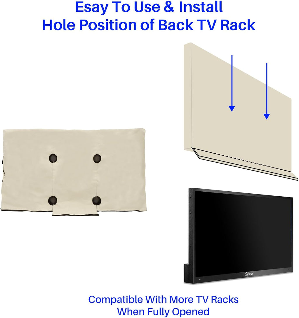 SYLVOX Outdoor TV Cover for 70-75 Inch Flat Screen TVs, All-Weather 600D Waterproof & Dust-Proof Protection, Weatherproof Design with Remote Control Pocket, Compatible with Multiple Mounting Options