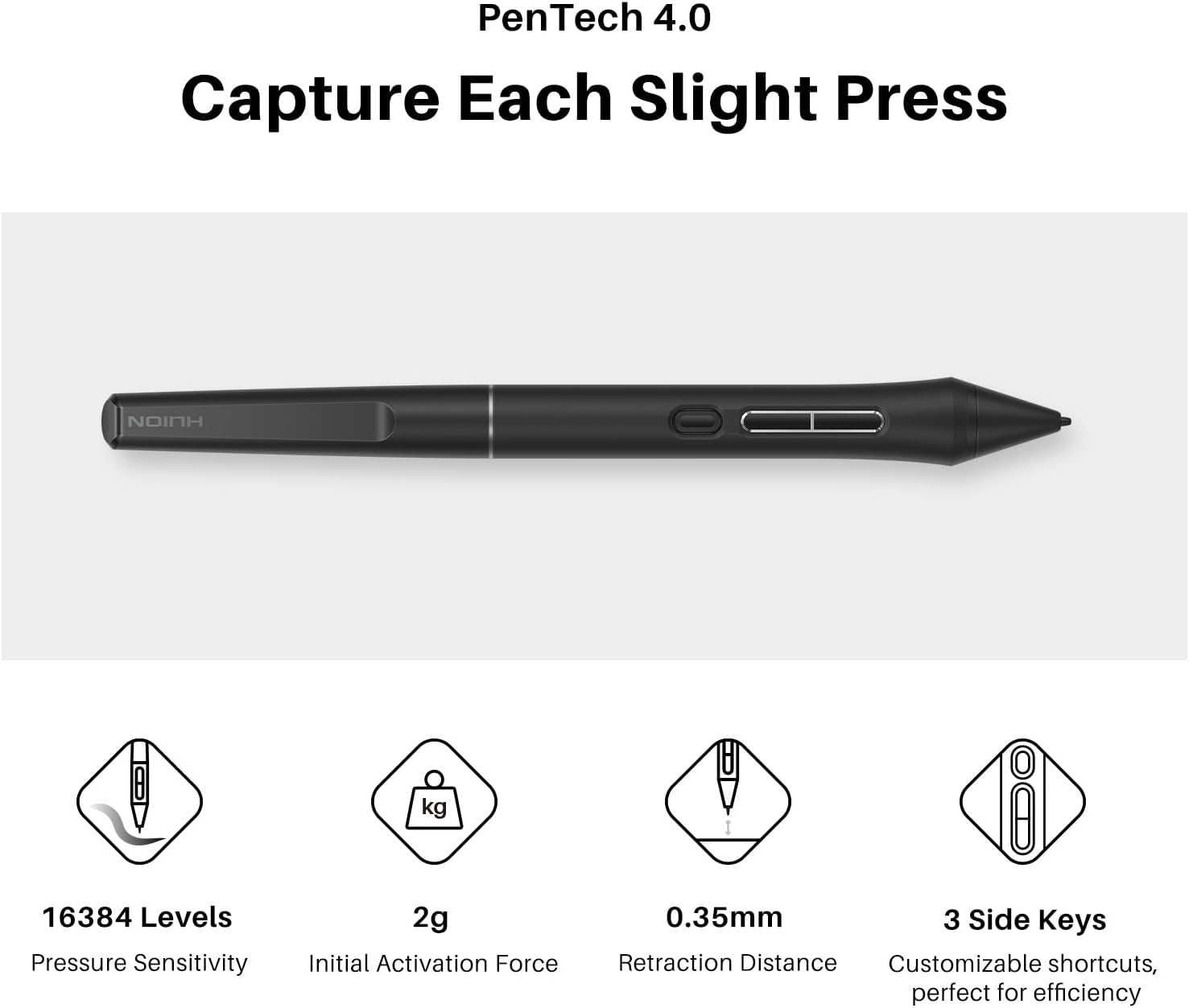 HUION Kamvas 13 (Gen 3) Drawing Tablet with Screen, 13.3-inch Full-Laminated Art Tablet with Anti-Sparkle Canvas Glass, 99% sRGB, PenTech 4.0, 16384 Pen Pressure, Dual Dials for Digital Art, Black