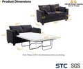 Brelice 65' Pull Out Sofa Bed, Sleeper Sofa Couch, 2-in-1 Convertible Chenille Loveseat with USB Charging Ports and Memory Foam Mattress, Full Size Pullout Bed for Living Room, Apartment or Office