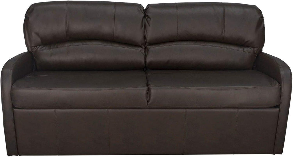 RecPro Charles 65' Jack Knife RV Sleeper Sofa with Arms | RV Furniture | Zero Wall Hugger (Chestnut)