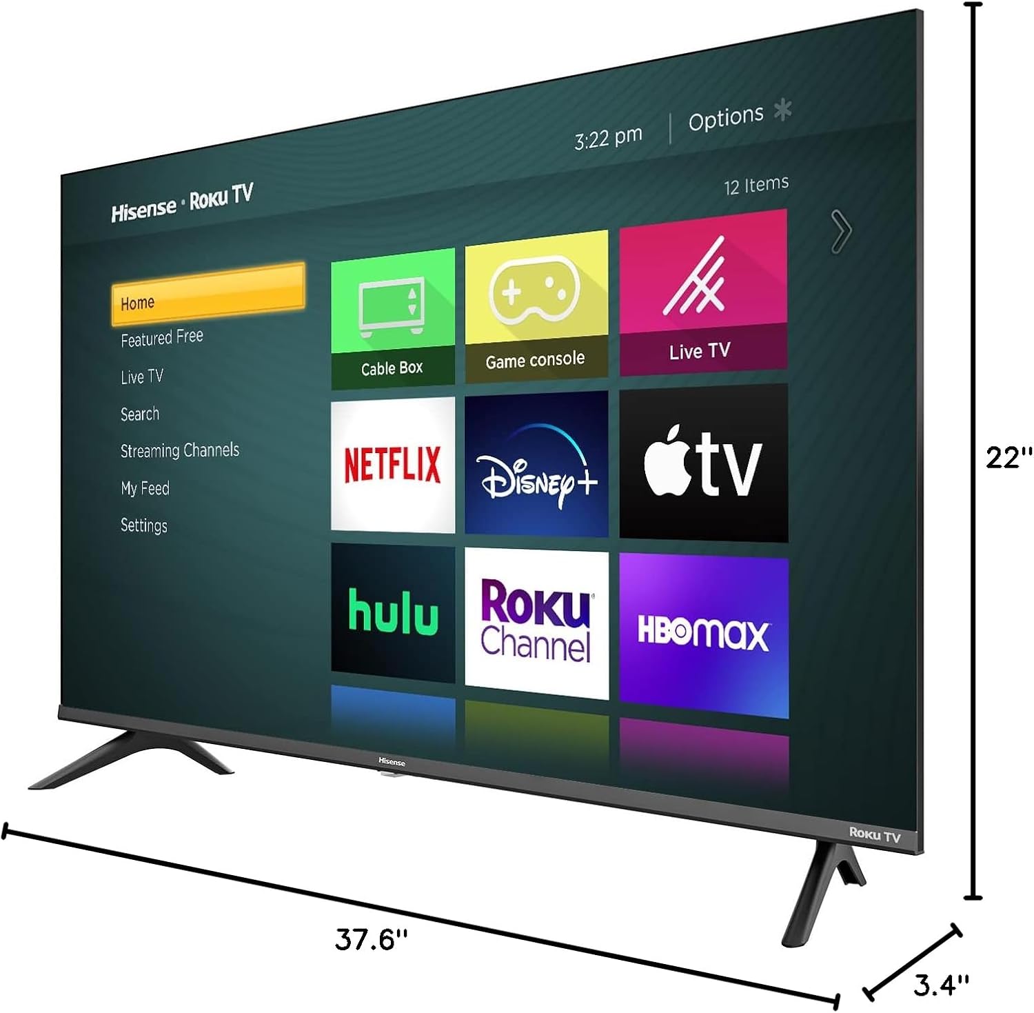 Hisense 43-Inch Class H4 Series LED Roku Smart TV with Google Assistant and Alexa Compatibility (43H4G, 2021 Model)