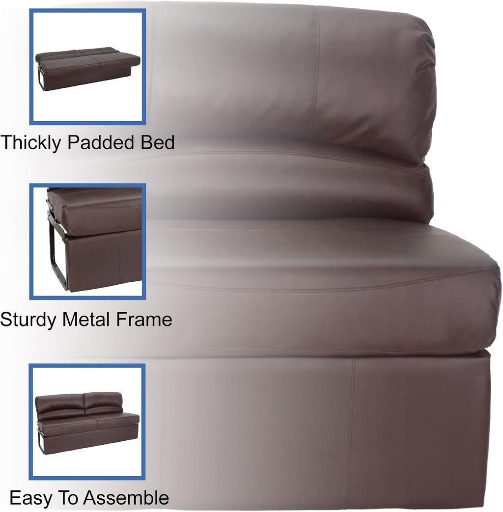 RecPro Charles RV Jackknife Sofa | Love Seat | Sleeper Sofa | Length Options 62', 68', 72' (68 Inch, Mahogany)