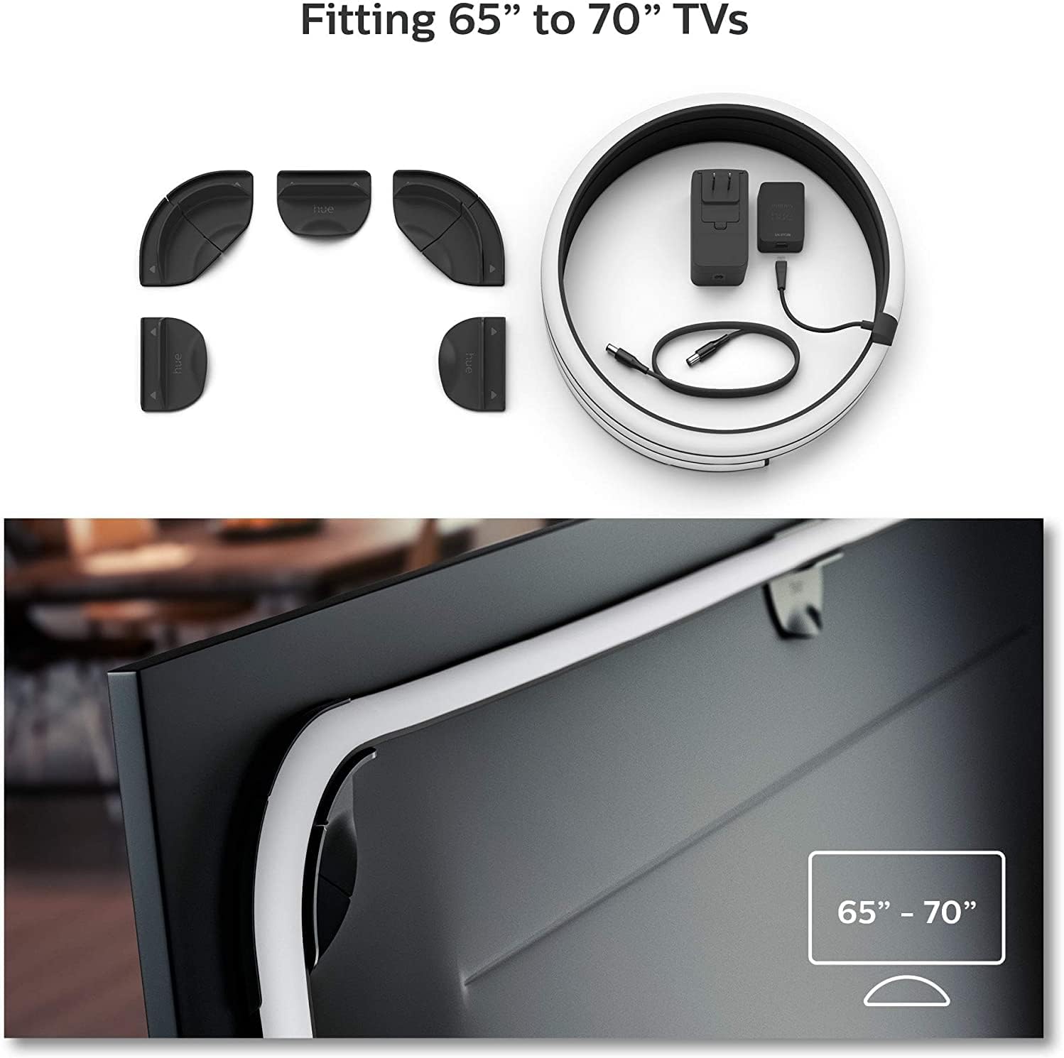 Philips Hue Gradient LED LightStrip 55in (Sync with TV, Music and Gaming), Hue Hub & Hue Sync Box Required (Renewed)