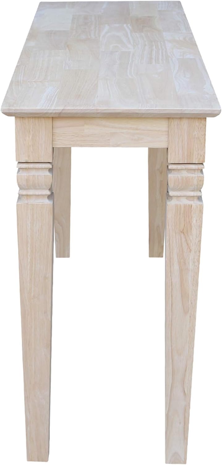 IC International Concepts, Java Console Table, Solid Real Wood, Sturdy Parawood, Living Room/Family Room/Entryway, 50LBS capacity, 52'W x 16'D x 30'H, Paint/Stain Ready, Unfinished