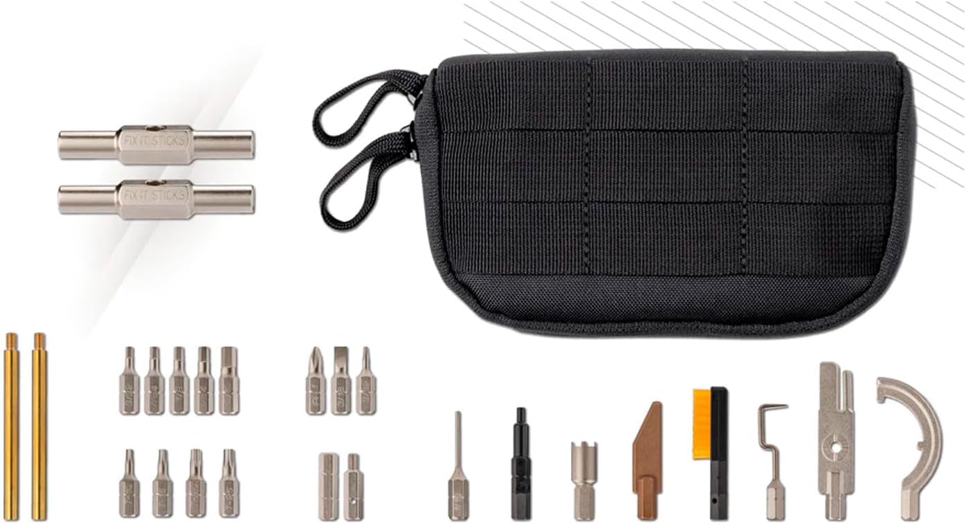 Fix It Sticks .223/.308 Caliber Gun Maintenance Tool Kit with Soft Carrying Case & Ratcheting T-Way Wrench with Locking Hex Drive Combo - Custom Bundle