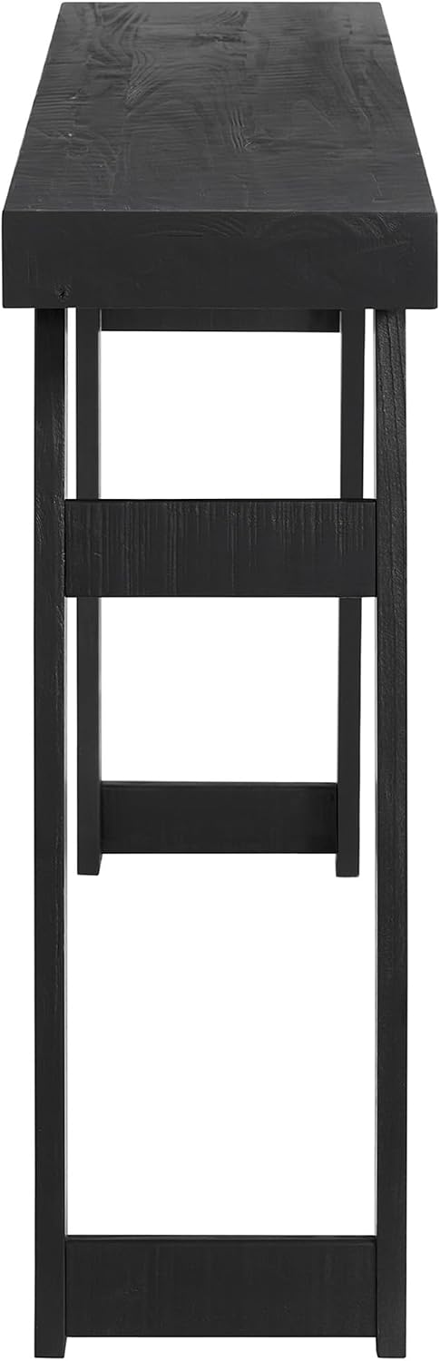 Alaterre Furniture Lawas Solid Wood Console Table - 56 Inch Modern Farmhouse Entryway Table - Easy Assembly Living Room Furniture for Behind The Couch, Entryway, or Hallway (Black)