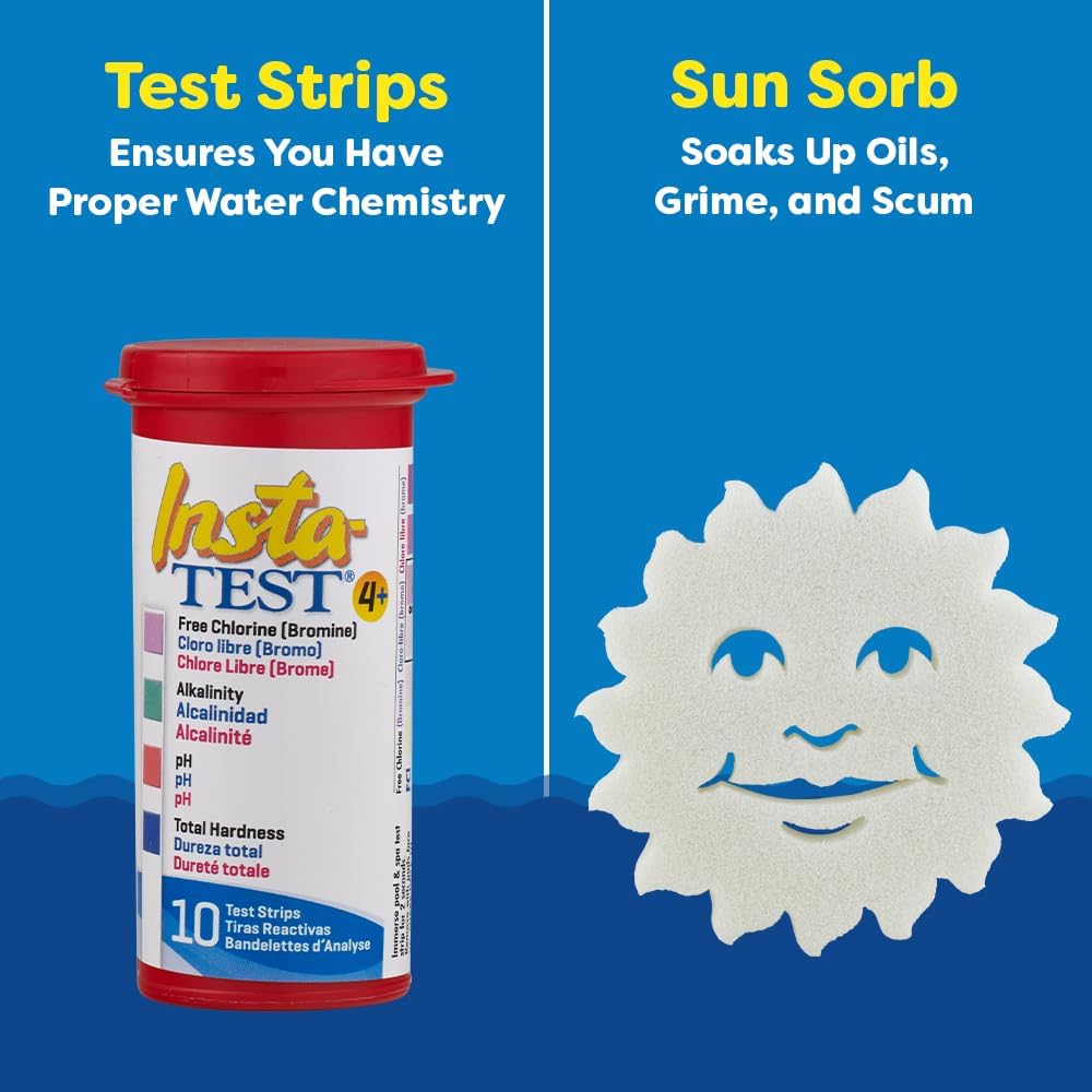 In The Swim Spa and Hot Tub Maintenance Kit and Sodium Dichlor Chlorine Shock-Oxidizer Bundle – All-in-One Solution for Sanitizing Spa and Hot Tubs