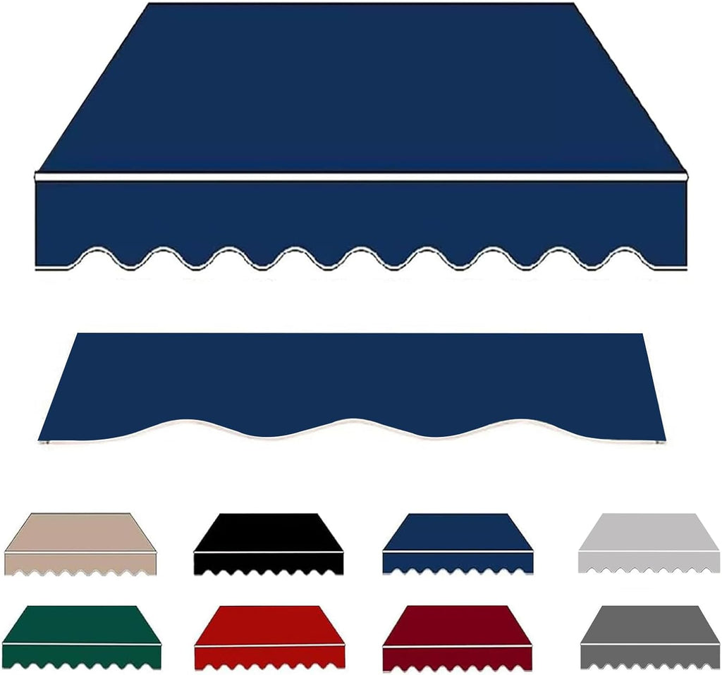 Patio Awning Replacement Fabric Outdoor Retractable Awning Cover Uv Protection Water Resistant Polyester Sun Shade Shelter Canopy for 8' 10' 11' 12' 13' 14' 15' 16' (Size:20x6.5ft,Color:Navy Blue)