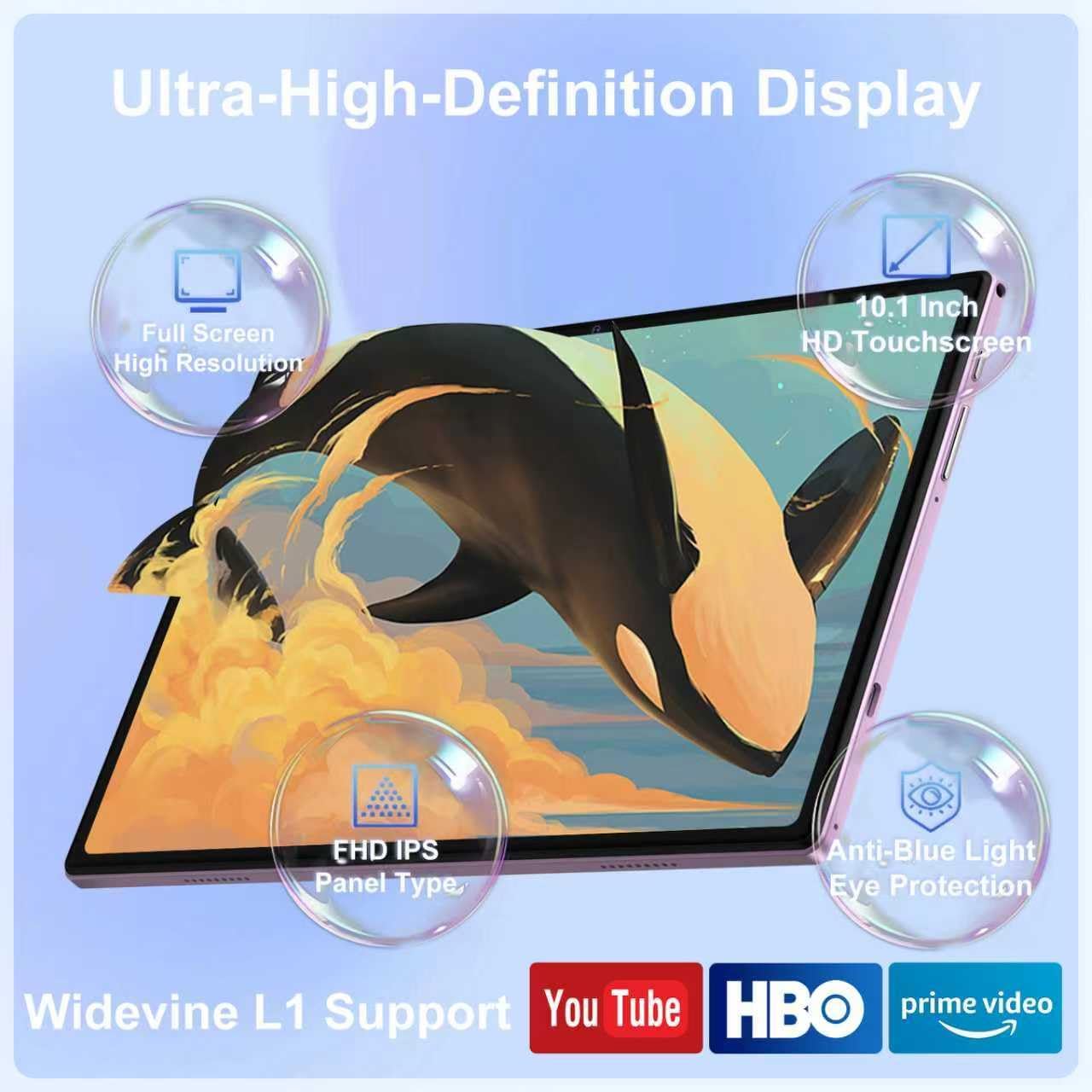 Android 15 Tablet, 30GB RAM + 128GB ROM 1TB TF, 2025 Tablet with Keyboard and Mouse, 10.1 inch Touchscreen, 8000mAh Battery, Incell Display, 2.0GHz, Gemini AI, 5G WiFi, BT 5.0, GPS - Metal Black