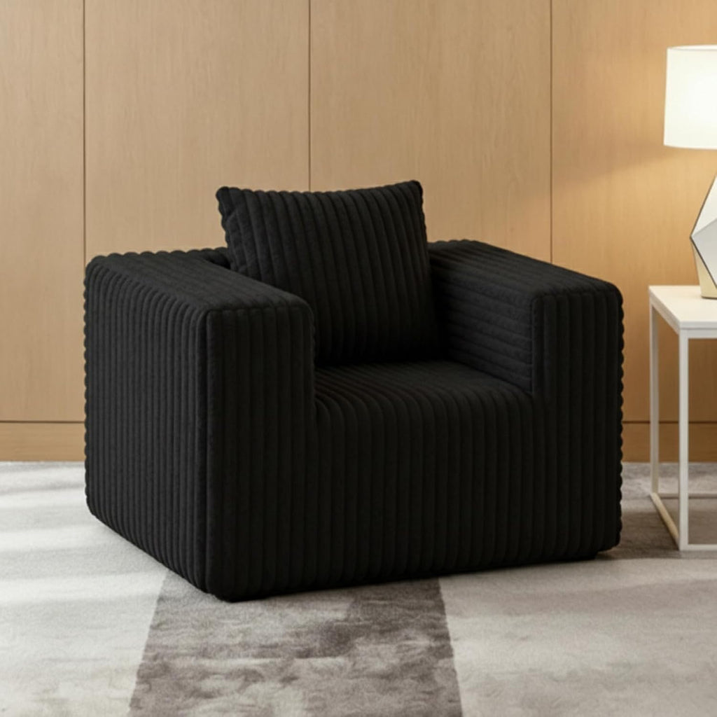 Single Cloud Sofa - No Assembly Giant Bean Bag Chair, High Backrest Wide Armrest Foam Boneless Couch, High Capacity Comfy Furry Sofa for Small Spaces Living Room Bedroom Apartment Dorm Office