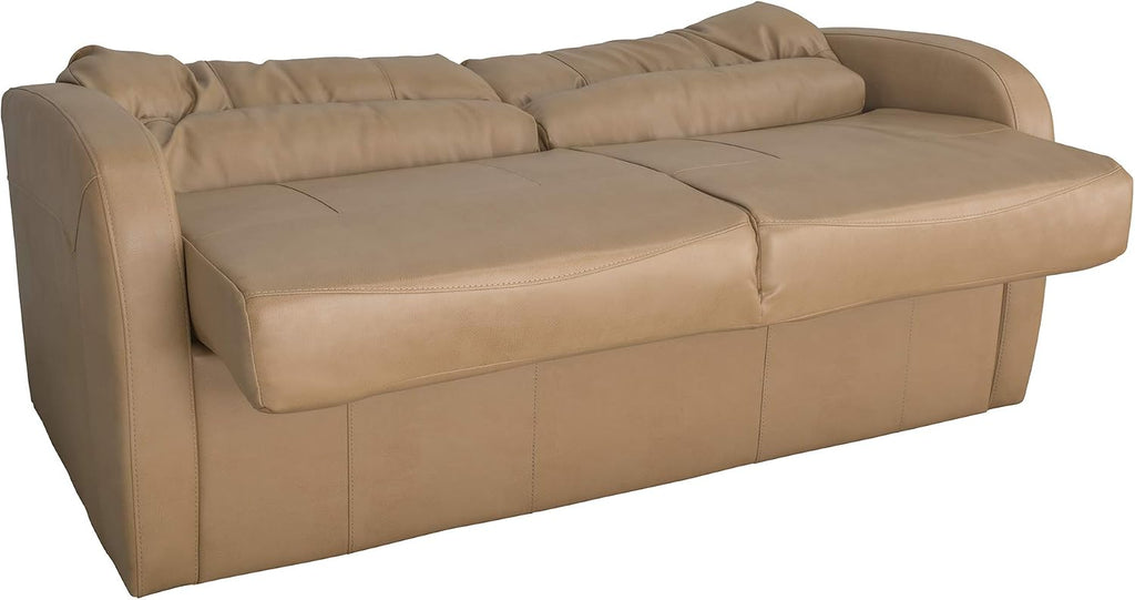 RecPro Charles 65' Jack Knife RV Sleeper Sofa with Arms | RV Furniture | Zero Wall Hugger (Toffee)