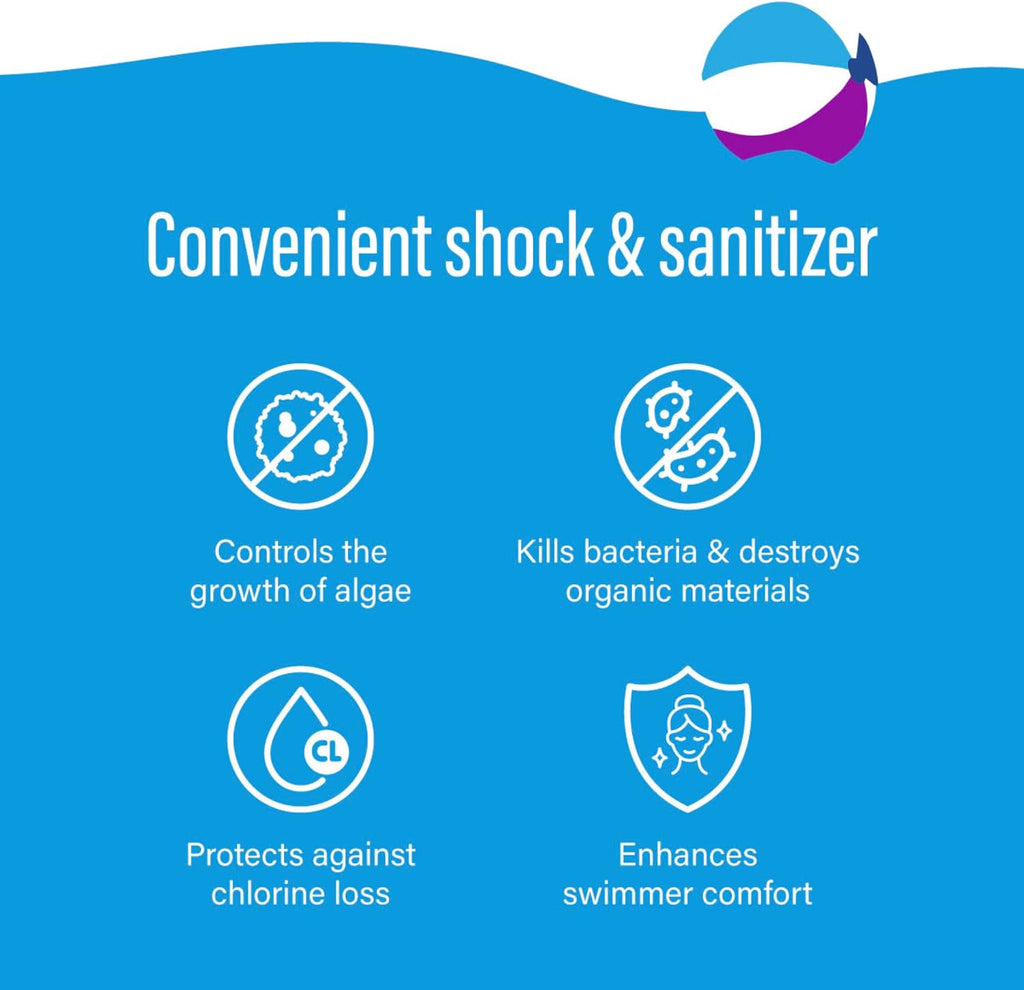 Poolife Clean Shock - Shock Pool Treatment - Fast Dissolving Pool Chlorine Granules, Kills Bacteria & Algae, Water Balance Friendly, UV Degradation Resistant Formula - 1 Lb (12 Bags)