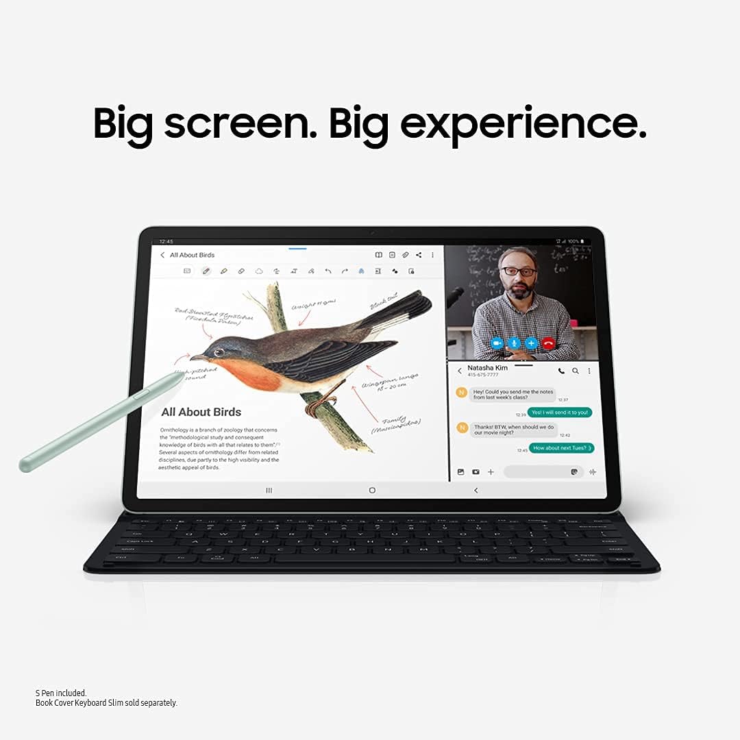 SAMSUNG Electronics Galaxy Tab S7 FE 2021 Android Tablet 12.4' Screen WiFi 64GB S Pen Included Long-Lasting Battery Powerful Performance, Mystic Silver (Renewed)