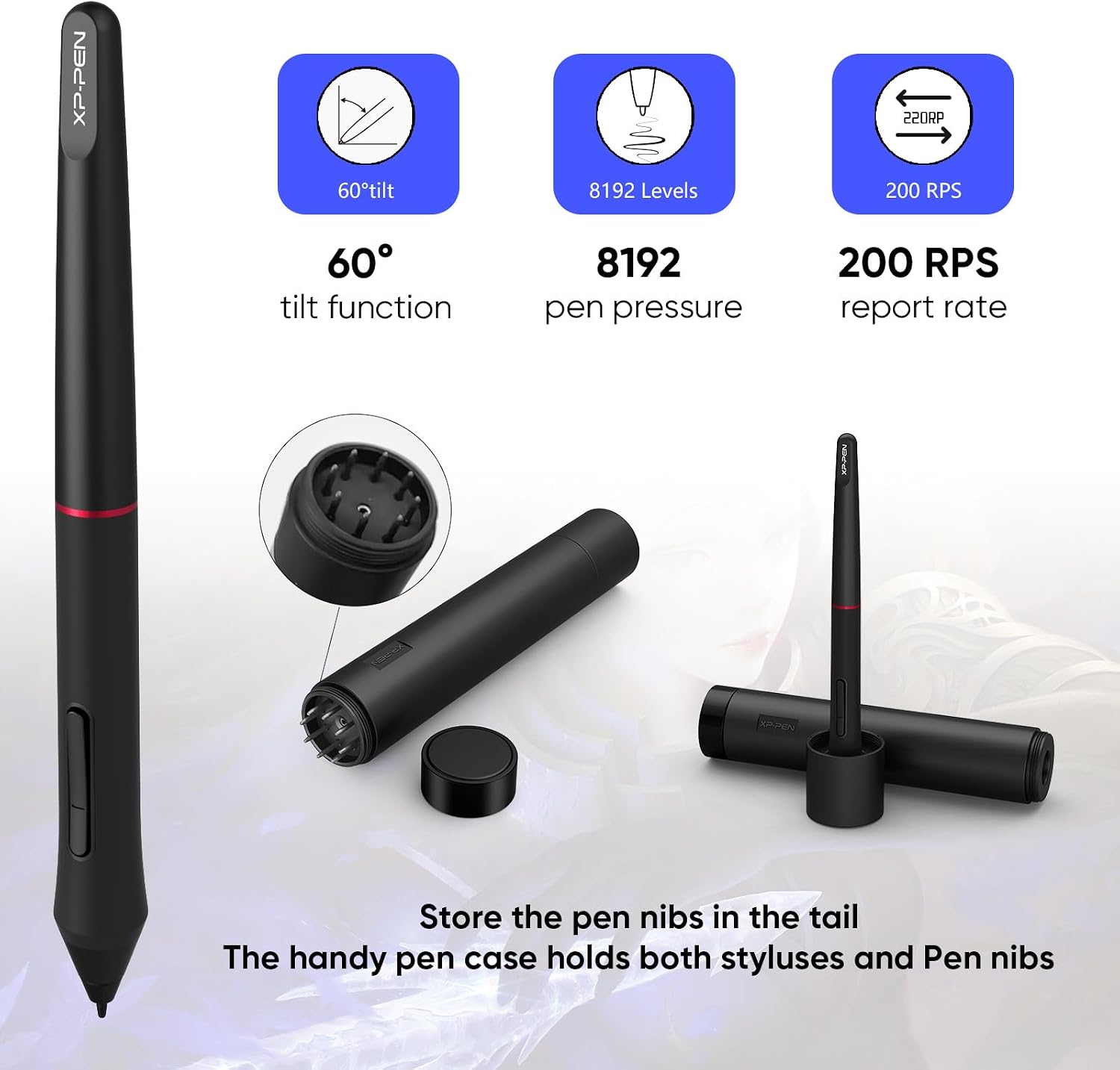 XPPen Artist 24 Pro 2.5K QHD Drawing Tablet with Screen,16.7M Colors Graphics Tablet with 8192 Pen Pressure Battery-Free Tilt Stylus and XPPen PA2 8192 Pen Pressure Battery-Free Stylus