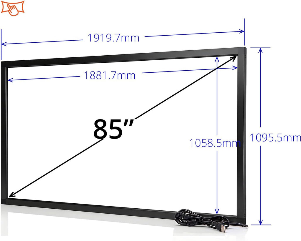 Chengying 85 inch Multi-Touch Infrared Touch Frame - IR Touch Panel - 85' Infrared Touch Screen Overlay - USB Interface - HID Compatible