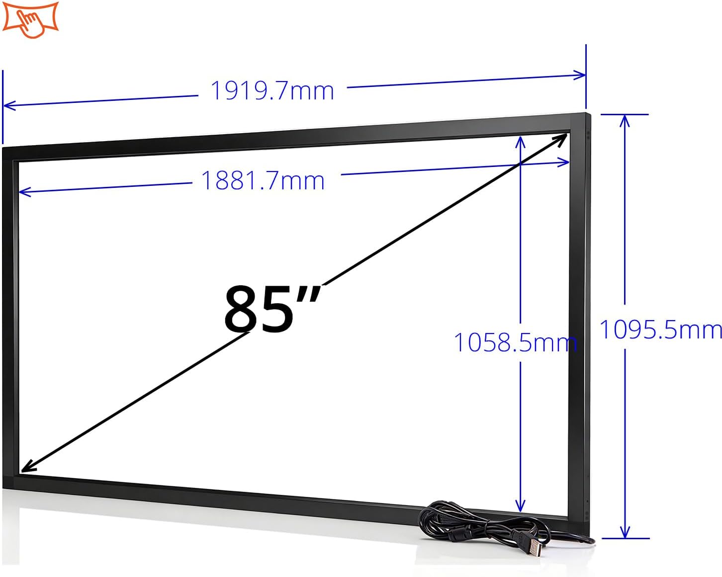 Chengying 85 inch Multi-Touch Infrared Touch Frame - IR Touch Panel - 85' Infrared Touch Screen Overlay - USB Interface - HID Compatible