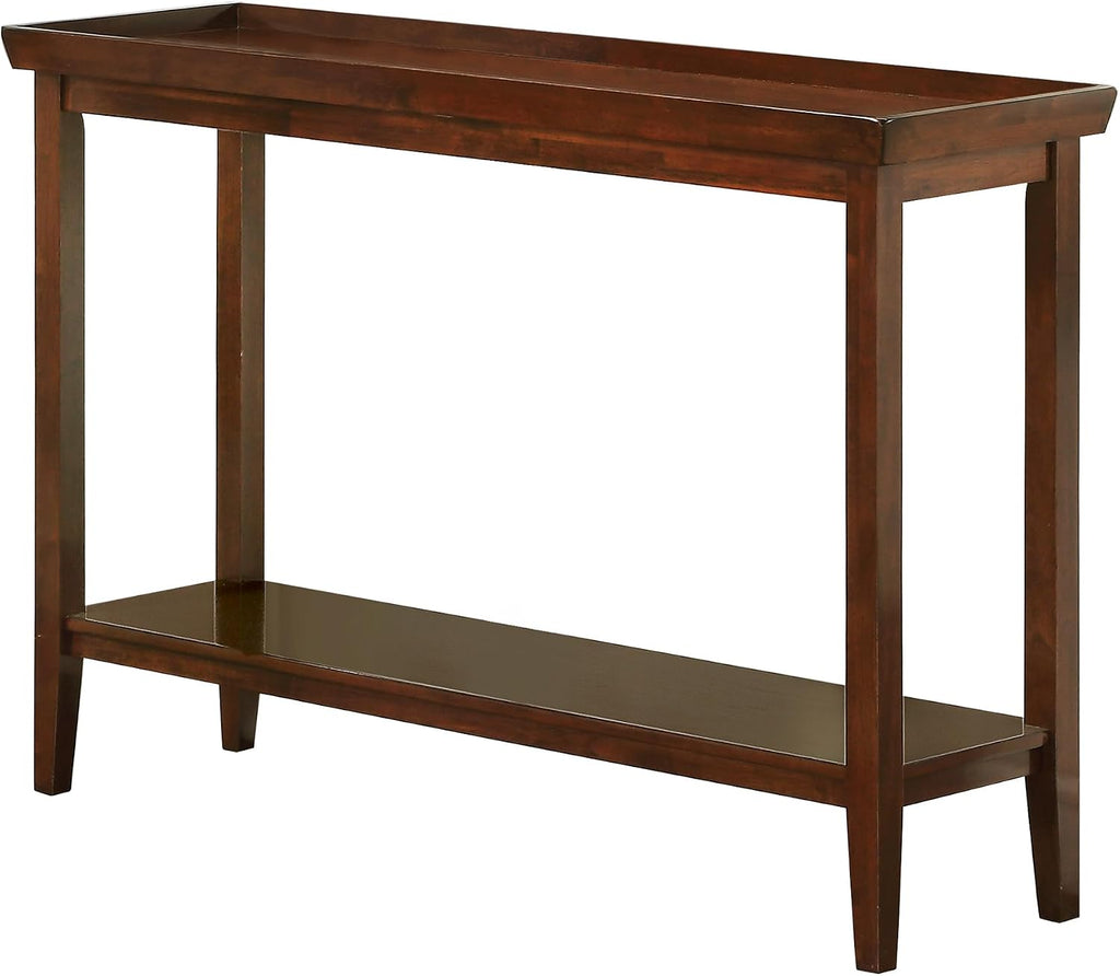 Convenience Concepts Ledgewood Console Table 48' - Modern Narrow Sofa Display Accent with Storage Shelf for Transitional, Traditional Living Room, Entryway, Hallway, or Bedroom, Espresso