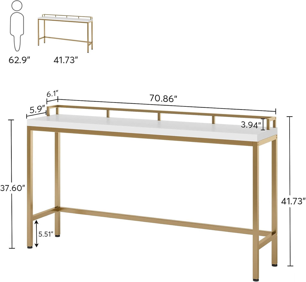 LITTLE TREE Console Table Behind Sofa Couch, 70.9 Inch Long and Narrow Entryway Table