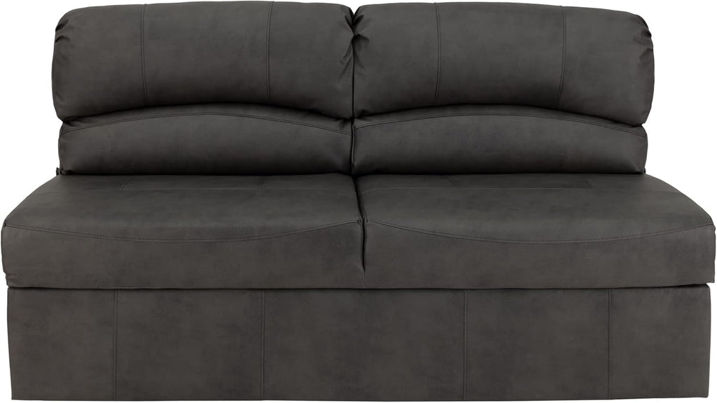RecPro Charles RV Jackknife Sofa | Love Seat | Sleeper Sofa | Length Options 62', 68', 72' (62 Inch, Gunmetal)