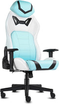 Modern-Depo Ergonomic Gaming Chairs for Adults with High-Density Memory Foam | Swivel Comfortable Office Chair, Big and Tall Video Game Chair, High Back Computer Chair for Home, Office, Cyan White