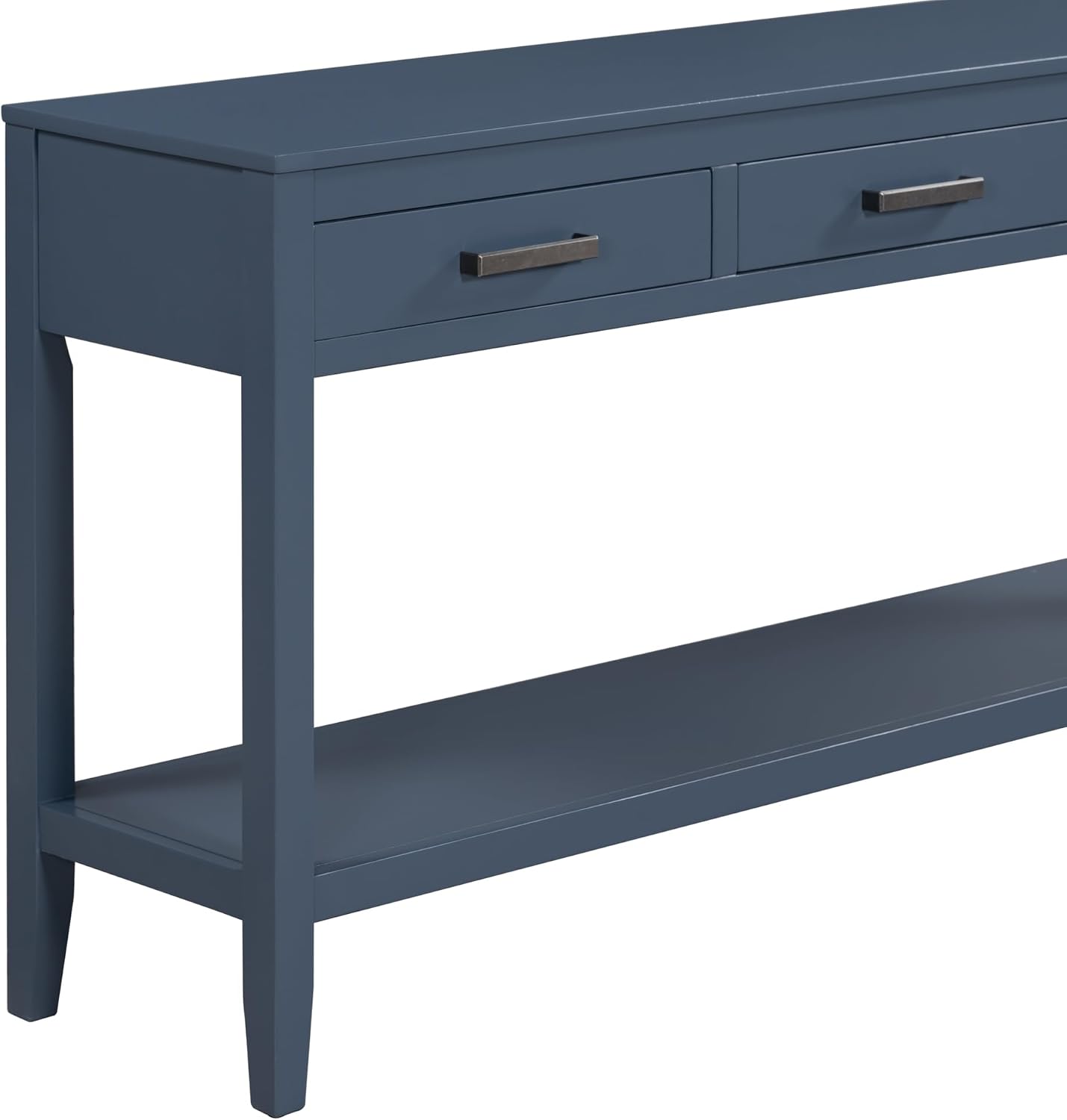 Merax Entryway Console Table with Storage, 3 Drawers Design/Wood Frame/Behind Couch & Sofa, Blue