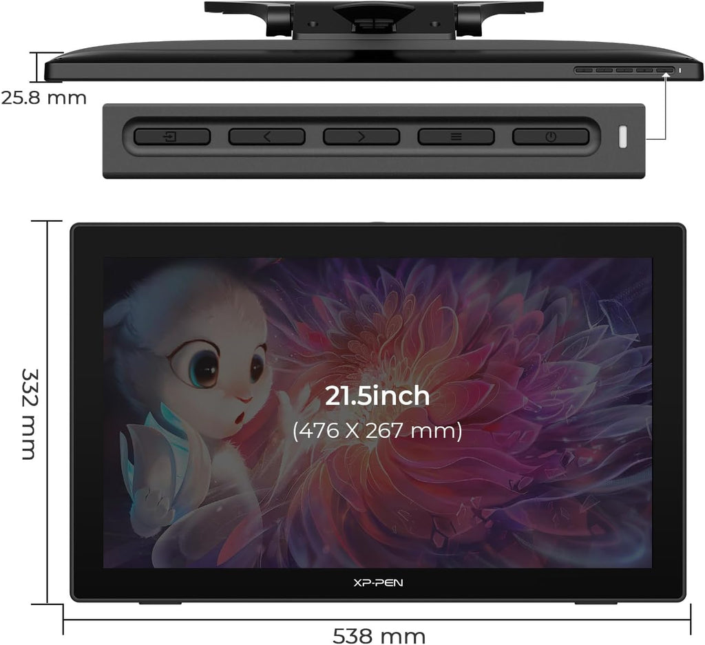 XPPen 21.5 Inch Drawing Tablet with Screen 122% sRGB, Artist 22 2nd IPS Graphics Tablet with 8192 Levels Battery-Free Stylus, Pen Display with Adjustable Stand, AG Film for Windows, Mac, Chrome, Linux
