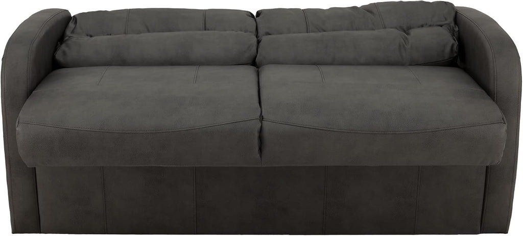 RecPro Charles 65' Jack Knife RV Sleeper Sofa with Arms | RV Furniture | Zero Wall Hugger (Gunmetal)