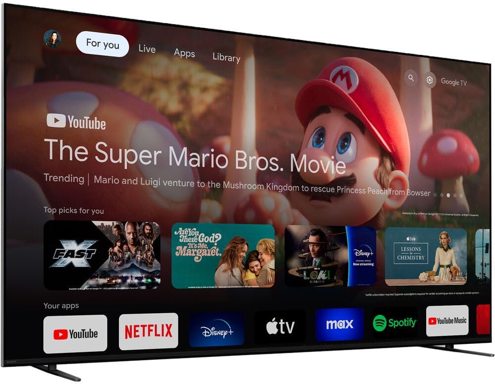 Sony BRAVIA 7 K85XR70 85 inch 4K HDR Smart QLED Mini-LED TV Bundle with Premiere Movie Streaming Package & TV Setup Bundle with Wall Mount + Surge Adapter + HDMI Cable & More (2024 Model)