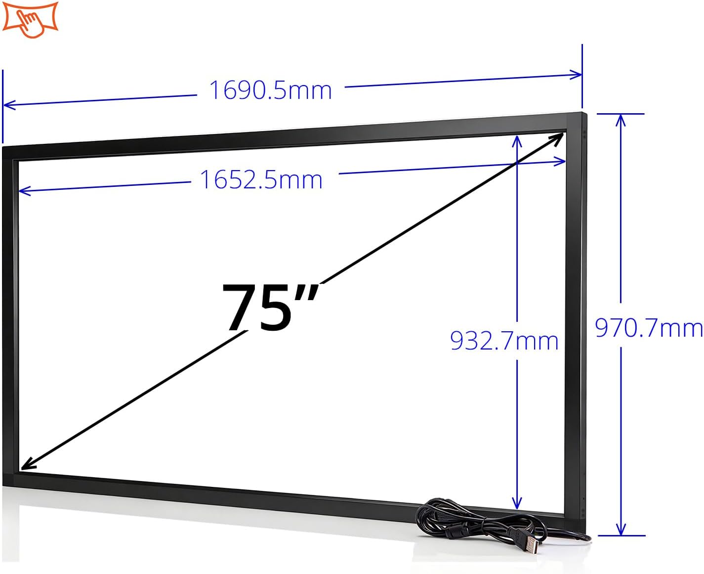 Chengying 75 inch Multi-Touch 10 Points Infrared - 75' IR Touch - USB - HID Compatible