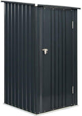 Outdoor Storage Shed, 3 x 3 FT Metal Steel Garden Shed with Single Lockable Door, Small Shed Outdoor Steel Utility Tool Shed for Backyard Patio Garden Lawn, Grey