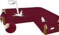 Arfntevss Waterproof Sectional Couch Covers L Shape Washable Velvet Sofa Cover for Sectional Non Slip Large Corner Slipcovers Dog 6 Pcs Universal U Shaped Furniture Protector (Burgundy, X-Large)