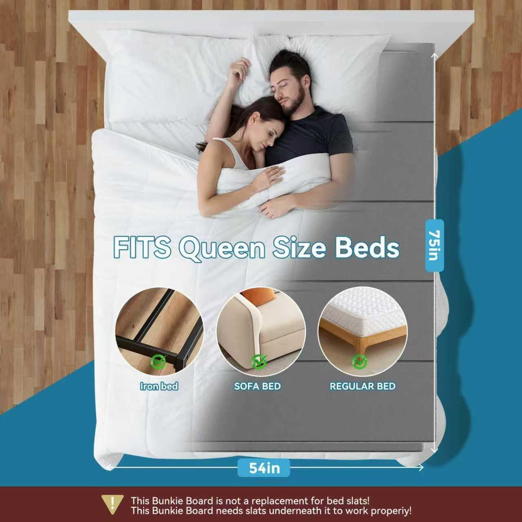 Bunkie Board Full Size 54x75- Heavy Duty Reinforced Wood Bed Boards for Under Mattress, Universal Sleeper Sofa Support Board with Anti-Sag Design for Metal Bed Frame, Platform Beds&Pull Out Couches