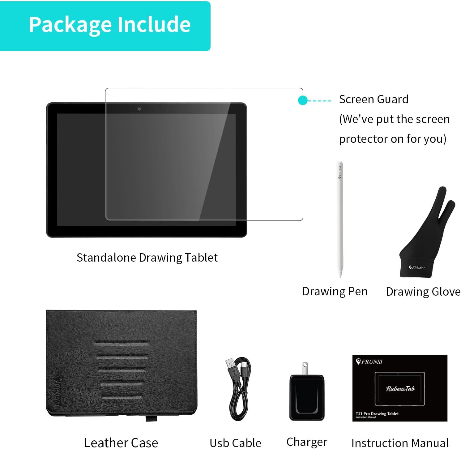 RubensTab T11 Pro standalone Drawing Tablet No Computer Needed,10.1 inch FHD Display,Octa-Core CPU,Pre-Installed Drawing Apps & Tutorials,More Bonus Items for Beginners, Artists, Students