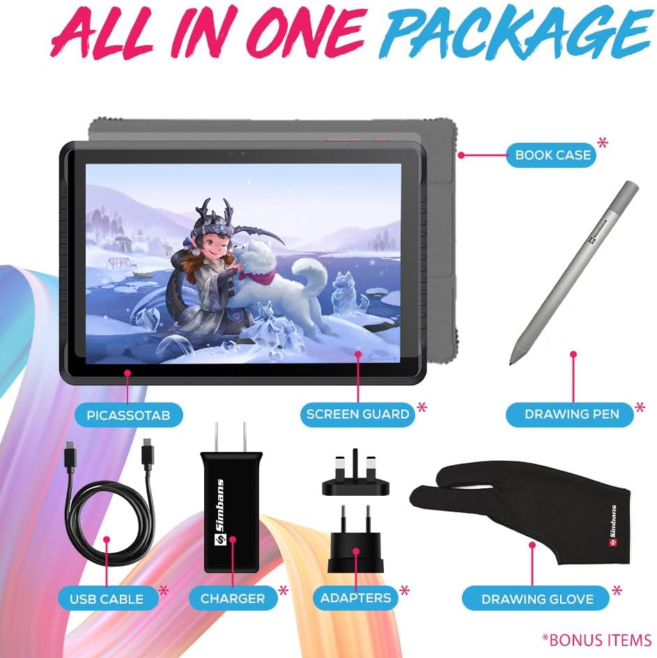 PicassoTab A12 Drawing Tablet • No Computer Needed • Large 12' Laminated 2K Screen • Lifetime PRO Drawing & Tutorials Apps • Stylus Pen • Android 14 • Standalone Graphics Tablet for Artists • A12