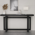 LKTART 59.05-Inch Long Behind Couch Sofa Table for Living Room, Farmhouse Console Table with Storage, Narrow Accent Entryway Tables for Hallway Entrance Foyer (Black)