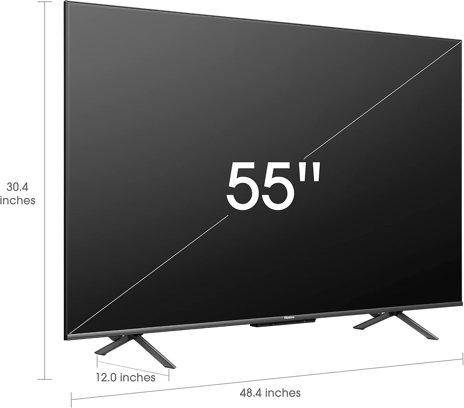 Hisense ULED 4K Premium 55U6H Quantum Dot QLED Series 55-Inch Smart Google TV, Dolby Vision Atmos, Voice Remote, Compatible with Alexa (2022 Model), Black