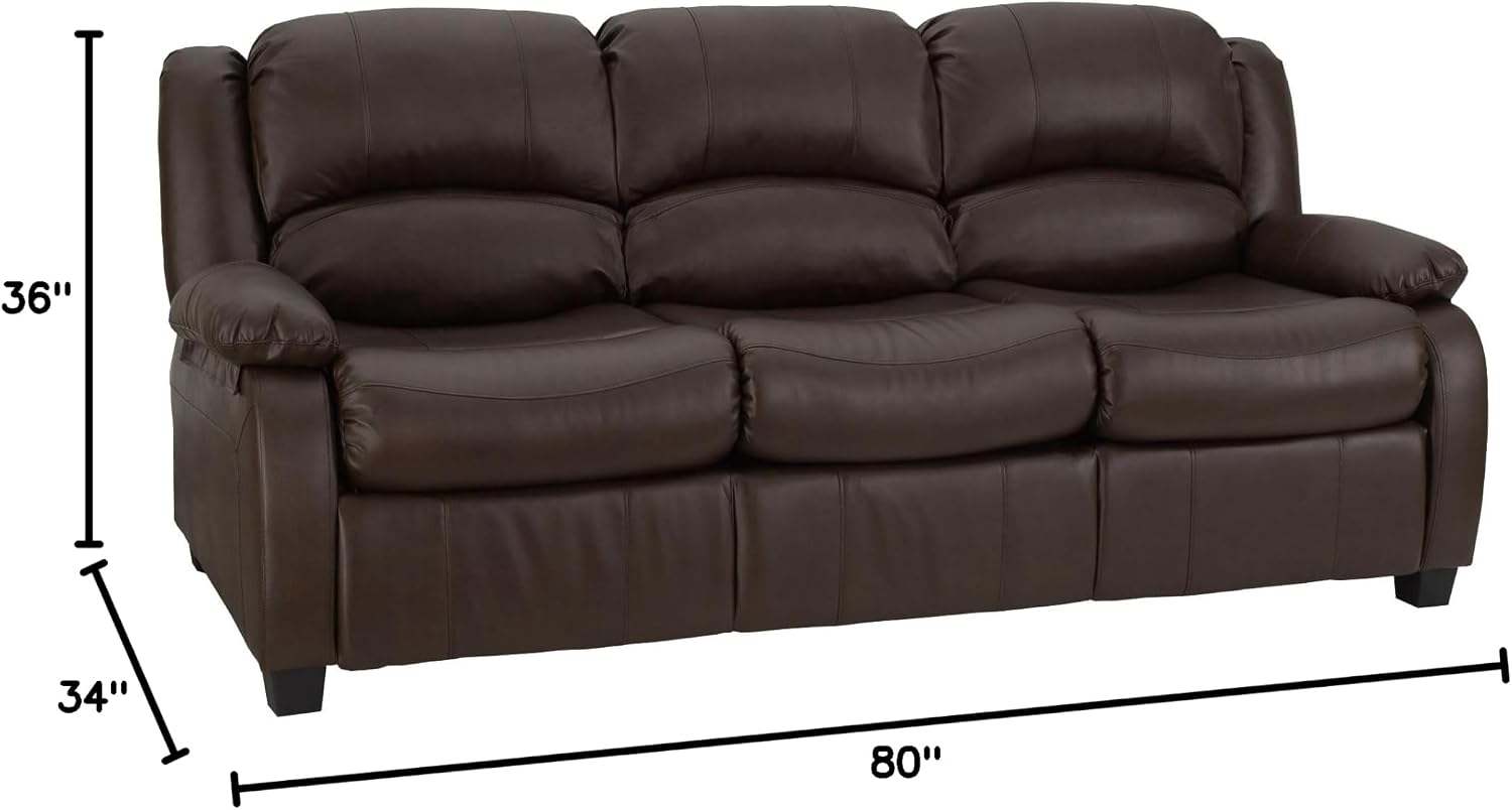 RecPro Charles Collection | 80' RV Hide A Bed Loveseat | Memory Foam Mattress | RV Sleeper Sofa | Pull Out Couch | RV Furniture | RV Loveseat | RV Living Room (Slideout) Furniture | Chestnut