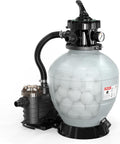 VINGLI (24H Timer) 14 in Sand Filter Pump with Filter Balls, 2087 GPH 3/4 HP Powerful Pool Filter Pump with 7-Way Valve for Above Ground Swimming Pools Up to 10500 Gallons
