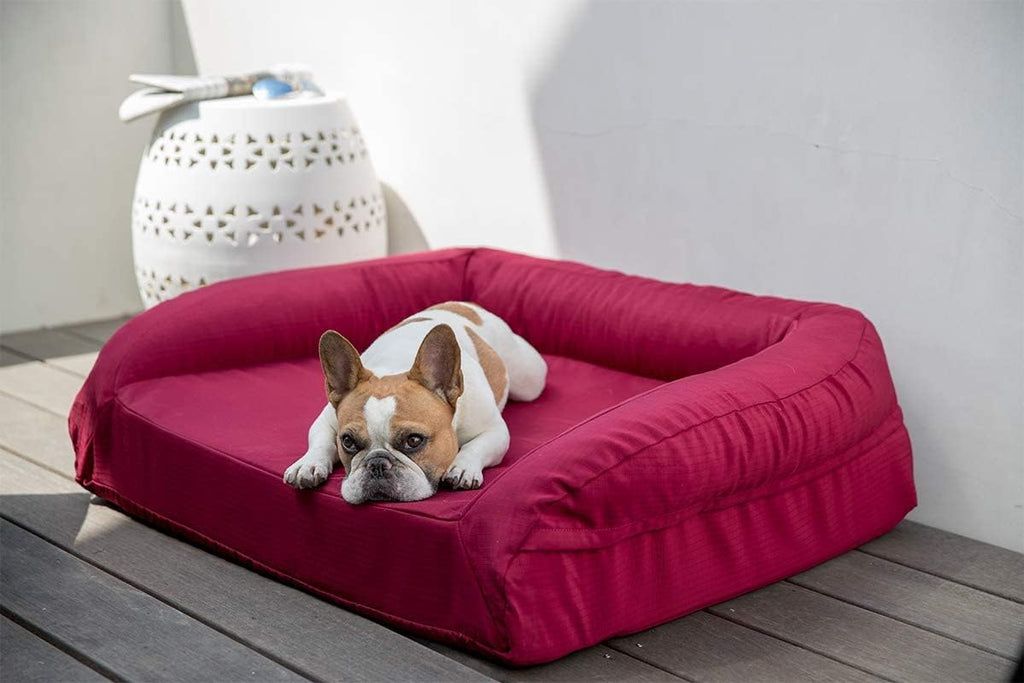 K9 Ballistics Tough Orthopedic Medium Bolster Dog Bed - Washable, Durable and Water Resistant Dog Bed - Made for (M) Medium Dogs, 33'x27', Blue Quartz