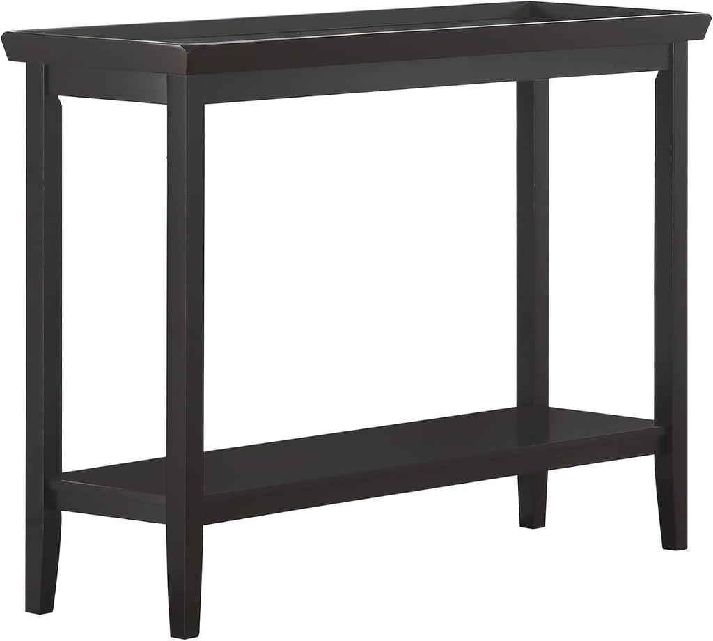Convenience Concepts Ledgewood Console Table 48' - Modern Narrow Sofa Display Accent with Storage Shelf for Transitional, Traditional Living Room, Entryway, Hallway, or Bedroom, Black