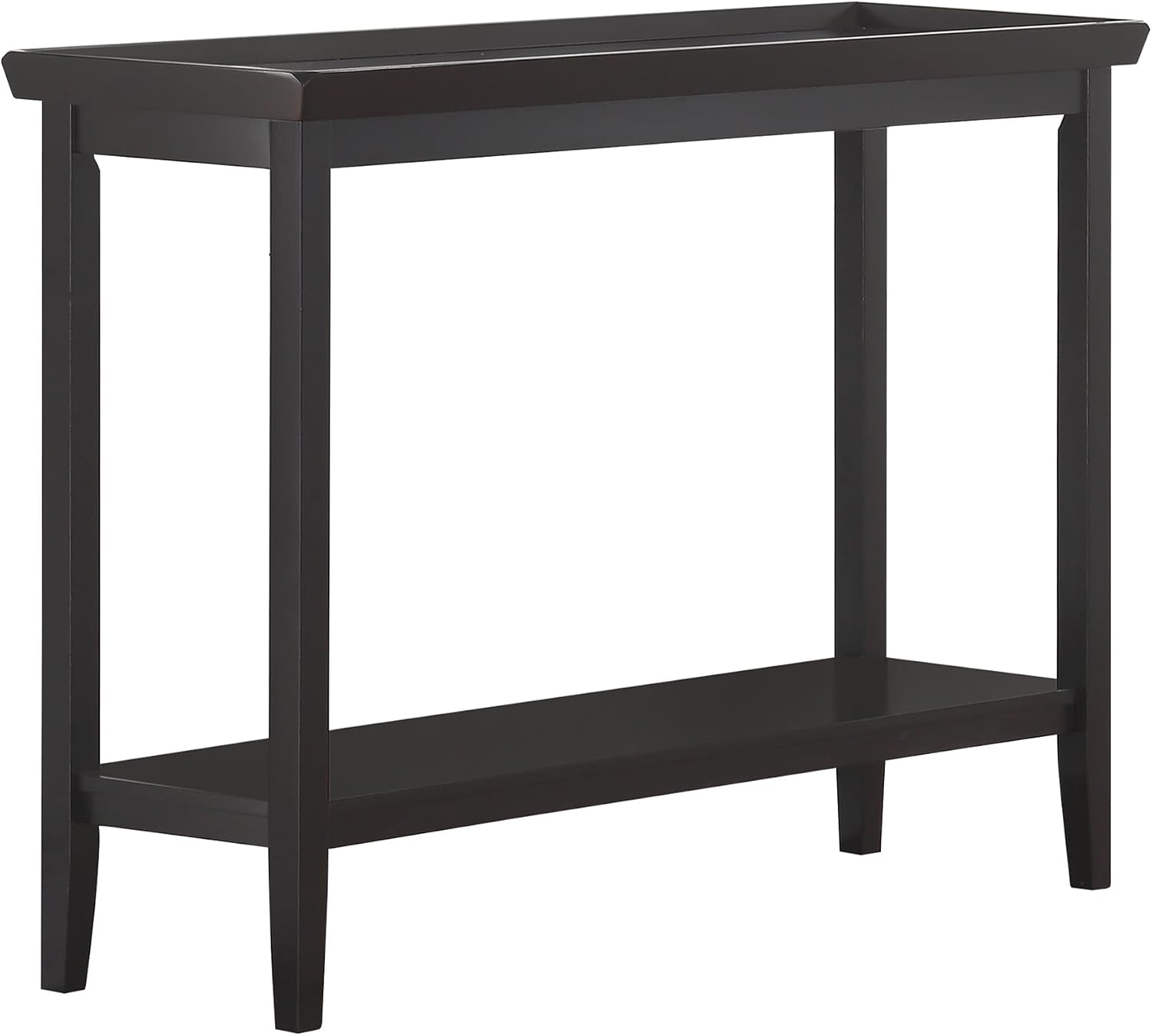 Convenience Concepts Ledgewood Console Table 48' - Modern Narrow Sofa Display Accent with Storage Shelf for Transitional, Traditional Living Room, Entryway, Hallway, or Bedroom, Black